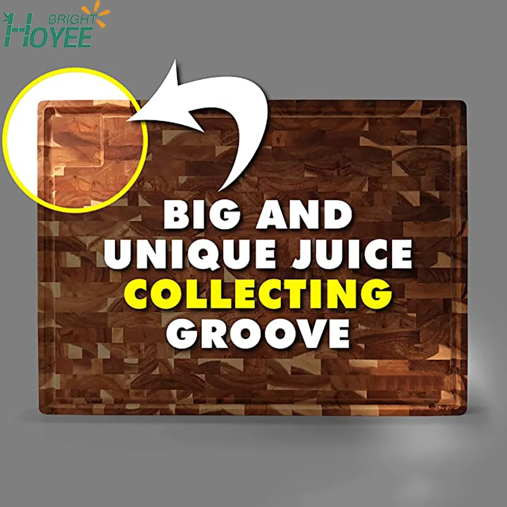 Super Extra Large Acacia - Unique Design with Big Juice Collecting Groove! The Last Chopping Board - Huge Working Area