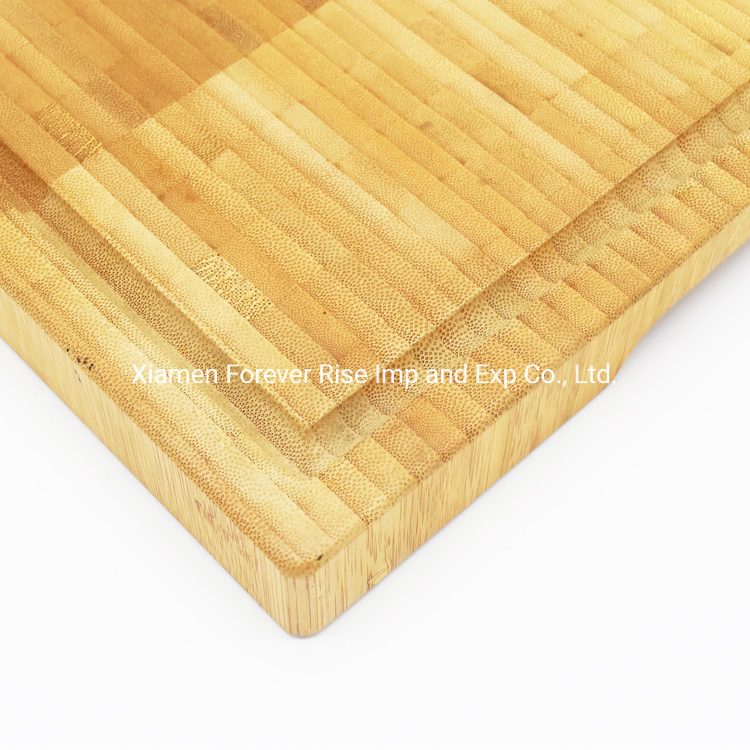 Natural and Durable End Grain Solid Bamboo Board Cutting with Juice Groove