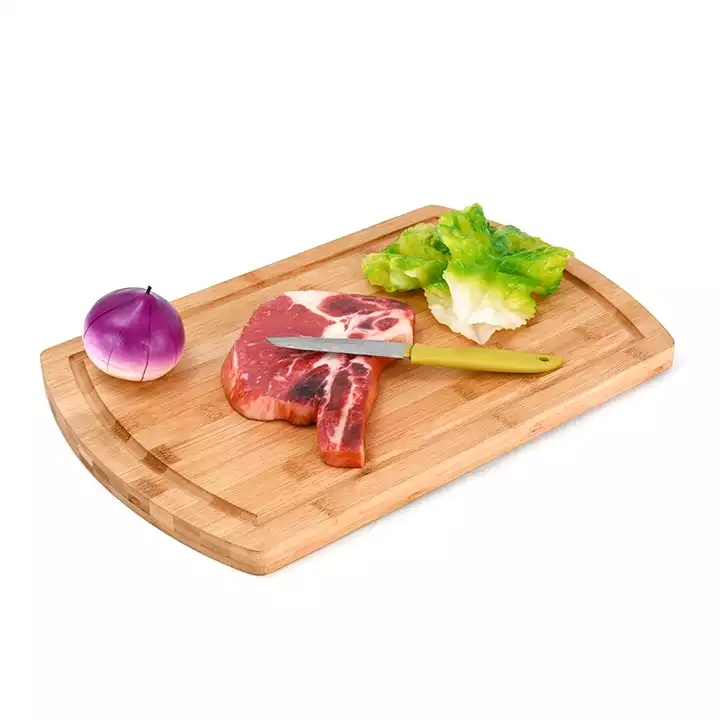 Extra Large Natural Oval Bamboo Chopping Board with Juice Grooves