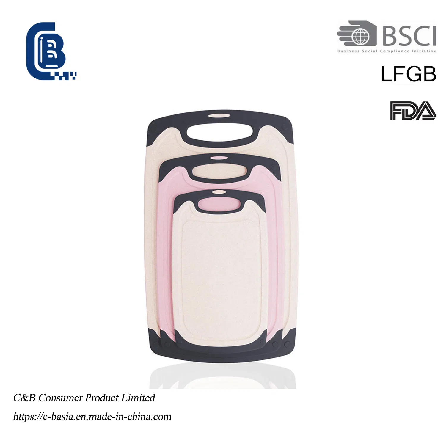 Heavy Duty Dishwasher Safe Non-Slip Kitchen Plastic Wheat Straw Cutting Chopping Board