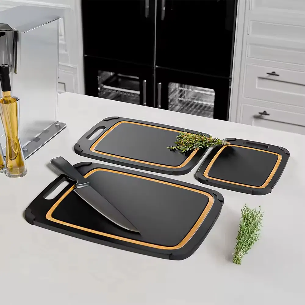 Eco-Friendly Kitchen Double Sided Pine Wood Fiber Cutting Board with Juice Groove