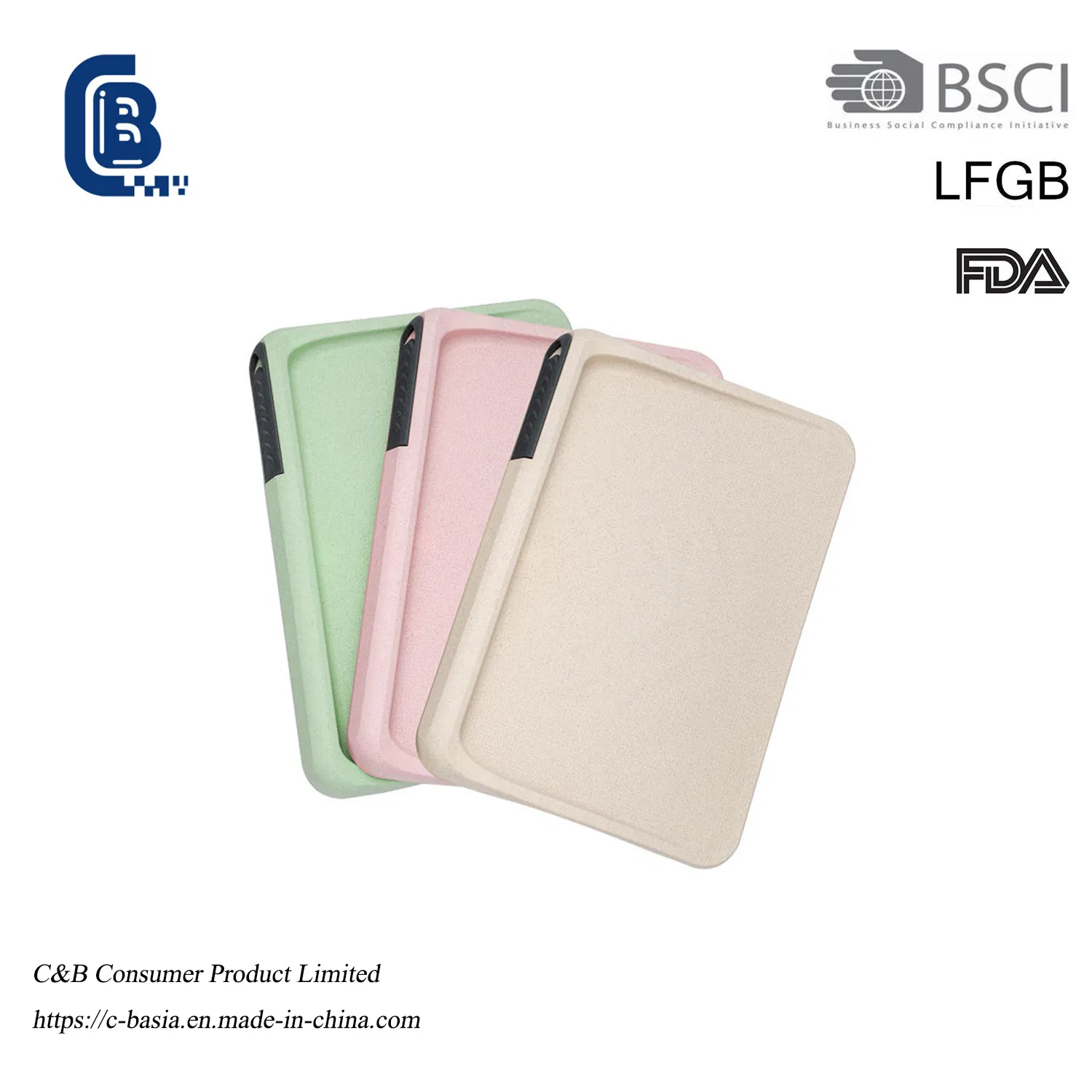 Wheat Straw Plastic Cutting Board &amp; Knife Set - Heavy-Duty, Dishwasher Safe