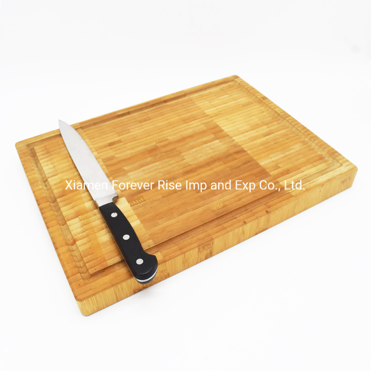 Natural and Durable End Grain Solid Bamboo Board Cutting with Juice Groove