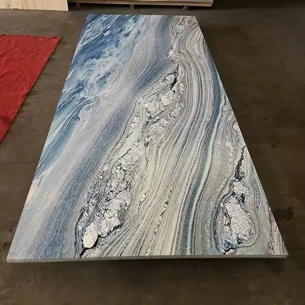 High Glossy Marble Stone Patterned Scratch Resistant UV WPC Spc Board 3D Cladding Ceiling PVC Sheet Interior Bamboo Wall Panel for Indoor Wall Decoration