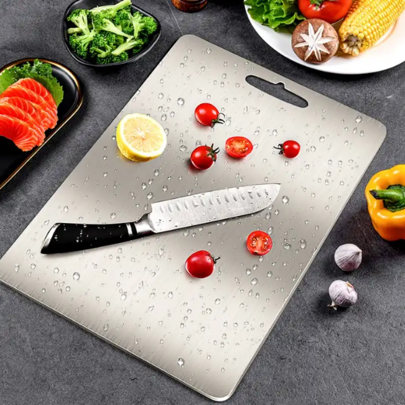 Custom Household Hanging Antibacterial Mildew Resistant Stainless Steel Titanium Cutting Board Price