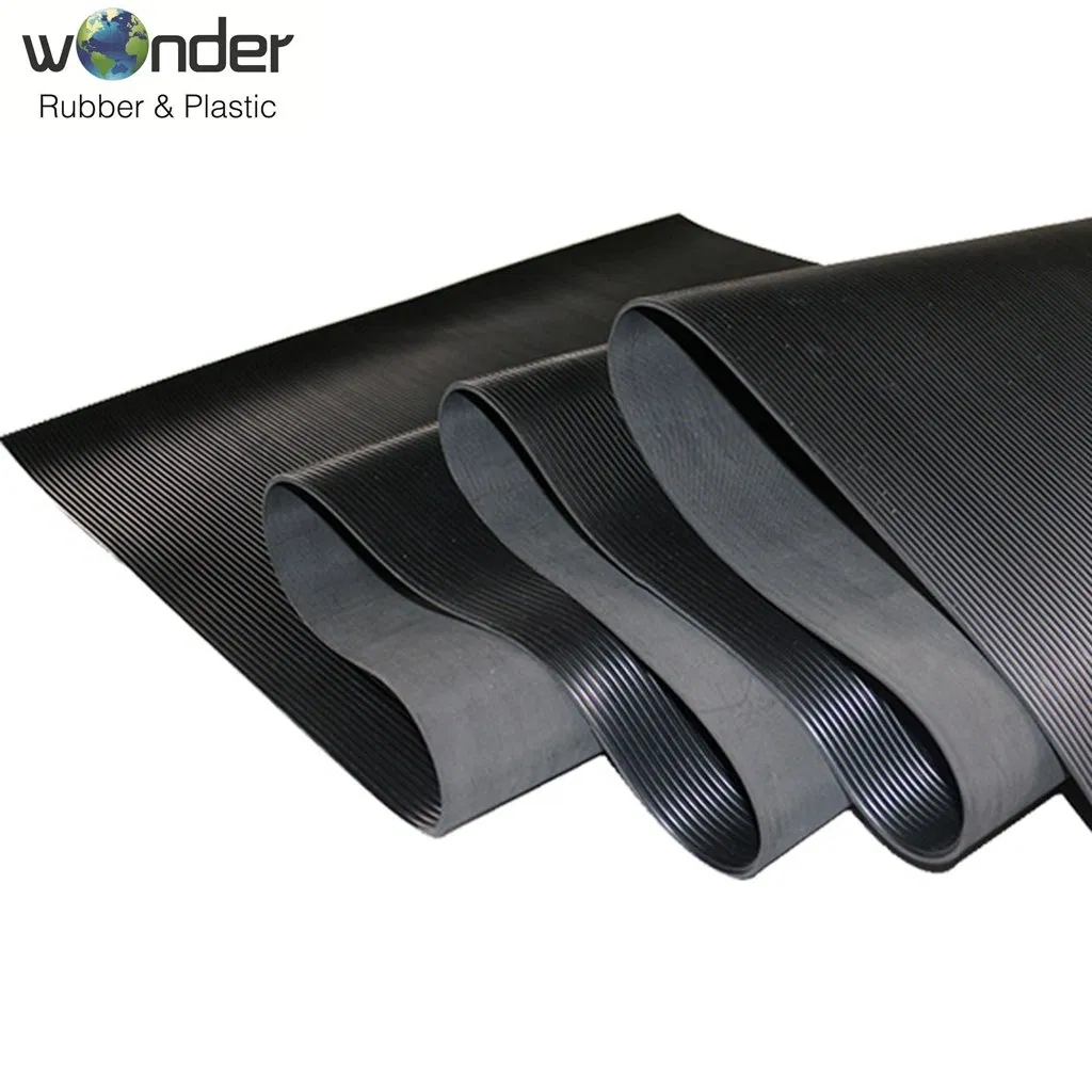 Sample Free Anti Slip Diamond Willow Leaf Rubber Sheet Mat Flooring Roll