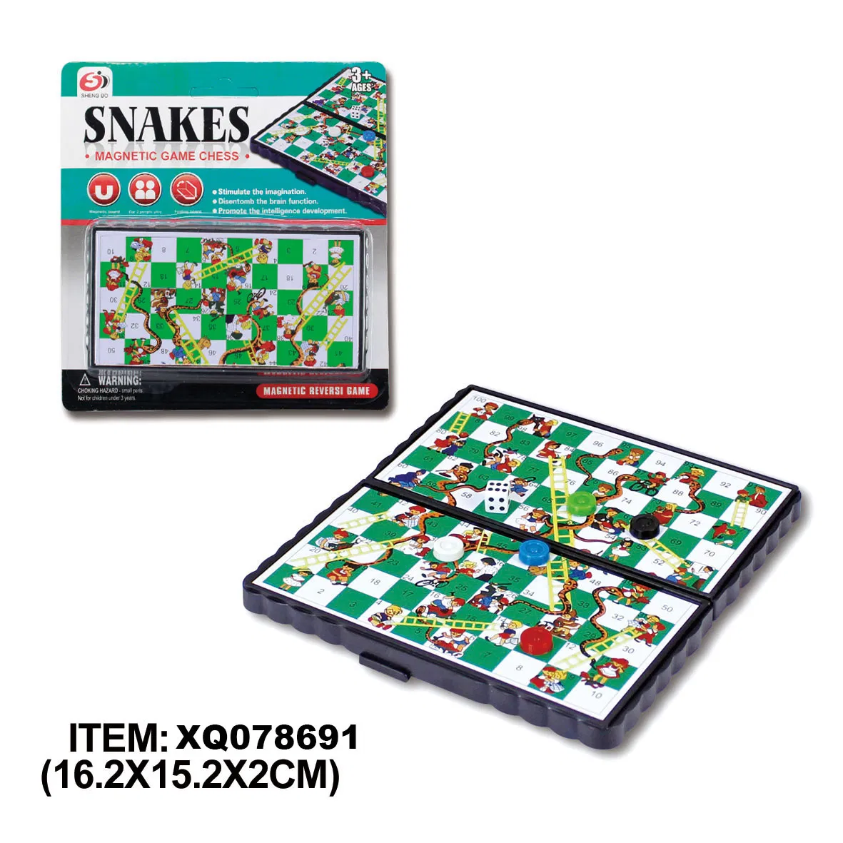 Children's Puzzle Toys Wholesale Portable Outdoor Game Chess Parent-Child Chess Toys Folding Magnetic Snake and Ladder Board