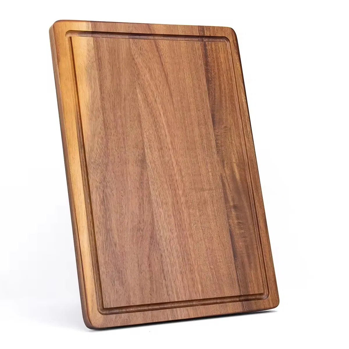 Large Acacia Wood Cutting Board with Juice Grooves for Kitchen Meal Prep Outdoor Food Serving Chopping Cutting Board