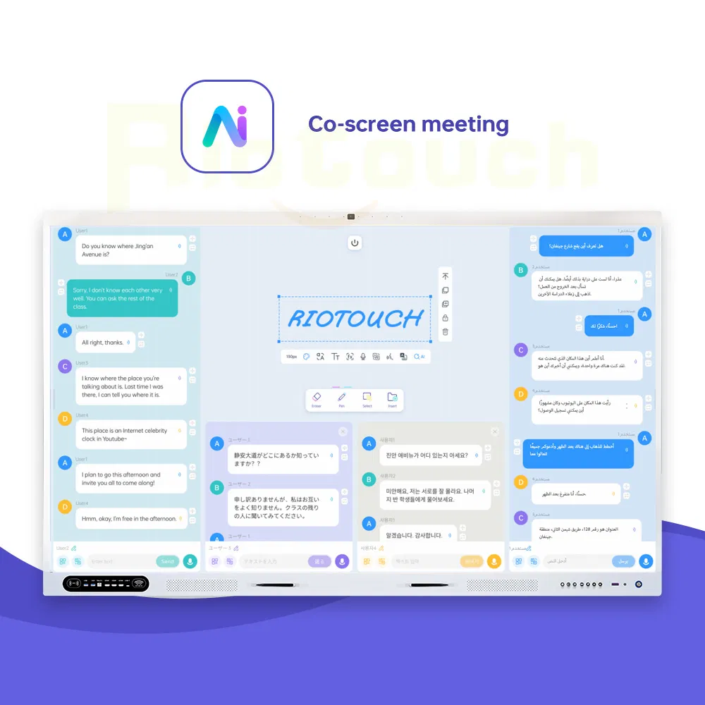 All in One 110 Inch Interactive Flat Panel with Extra Large Size for Large Rooms Versatile Interactive Smart Board Interactive Whiteboard