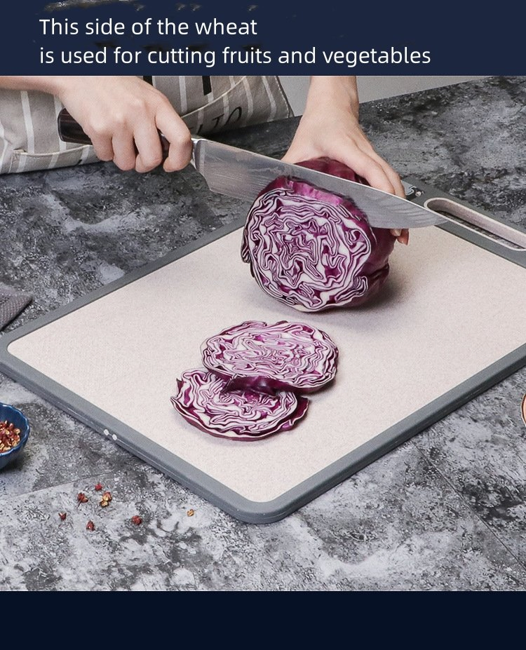 Hot Selling Kitchen Chopping Board Eco Friendly Wheat Straw Stainless Steel Vegetable Meat Cutting Board with Sharpener