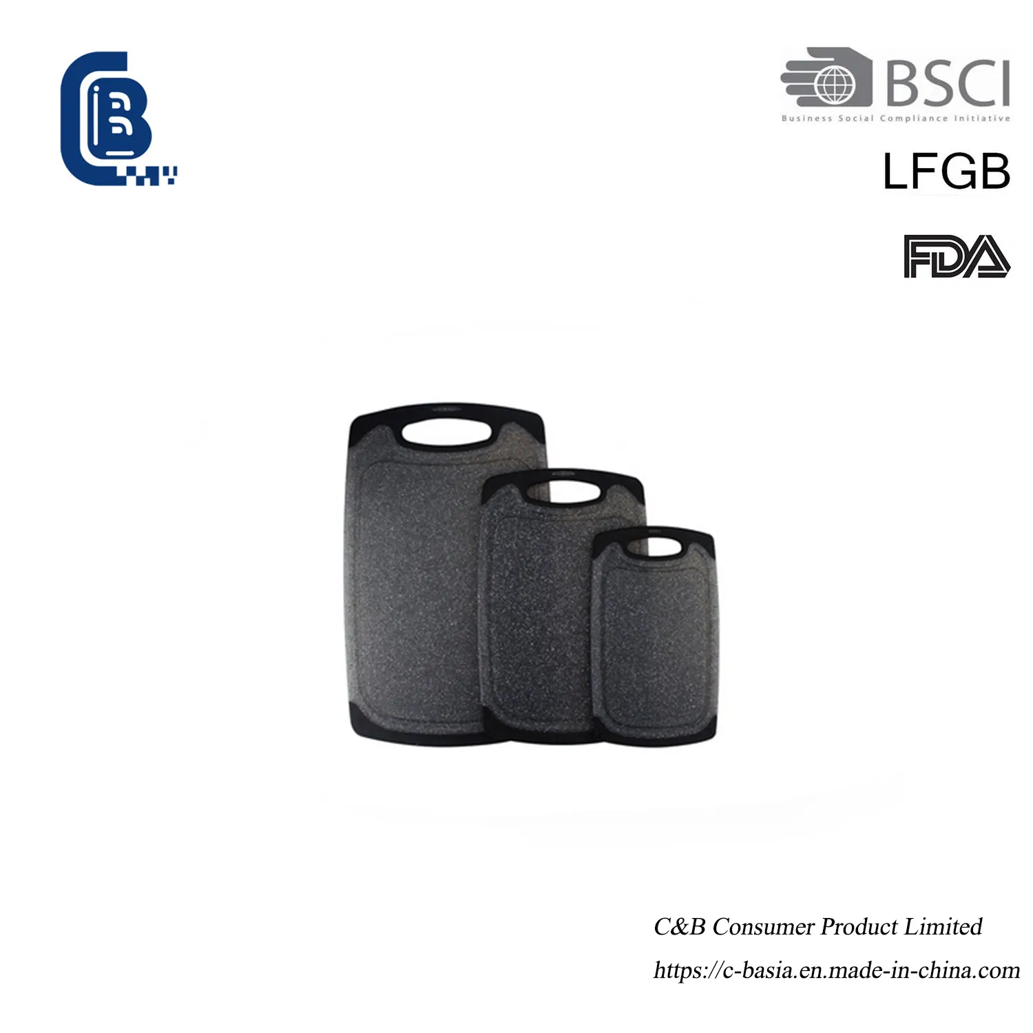 Kitchen Plastic Chopping Boards (3PCS) - Heavy-Duty, Juice Grooves, Dishwasher Safe