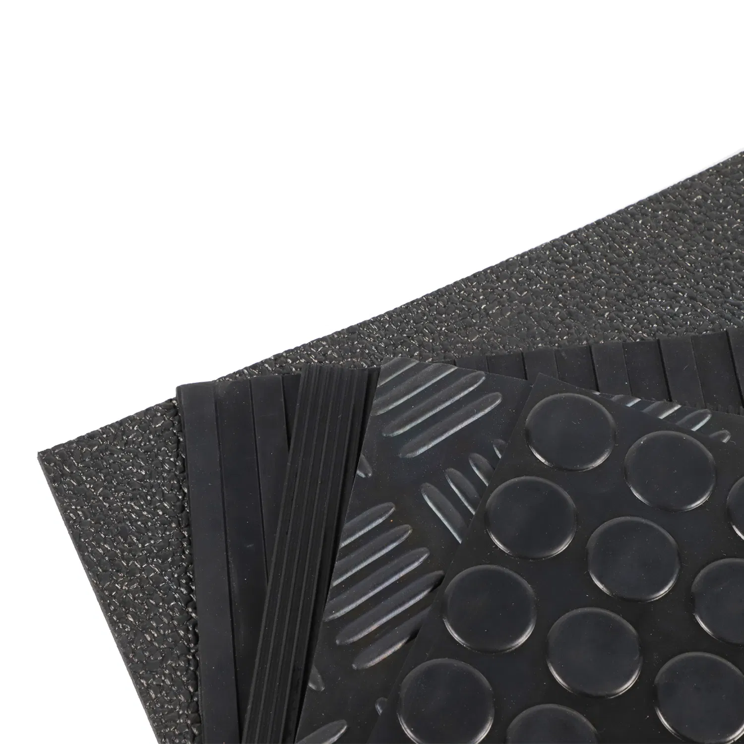 Custom Anti-Slip American Ribbed Rubber Sheets Flooring Mats with Cutting Service for Industrial Workplace