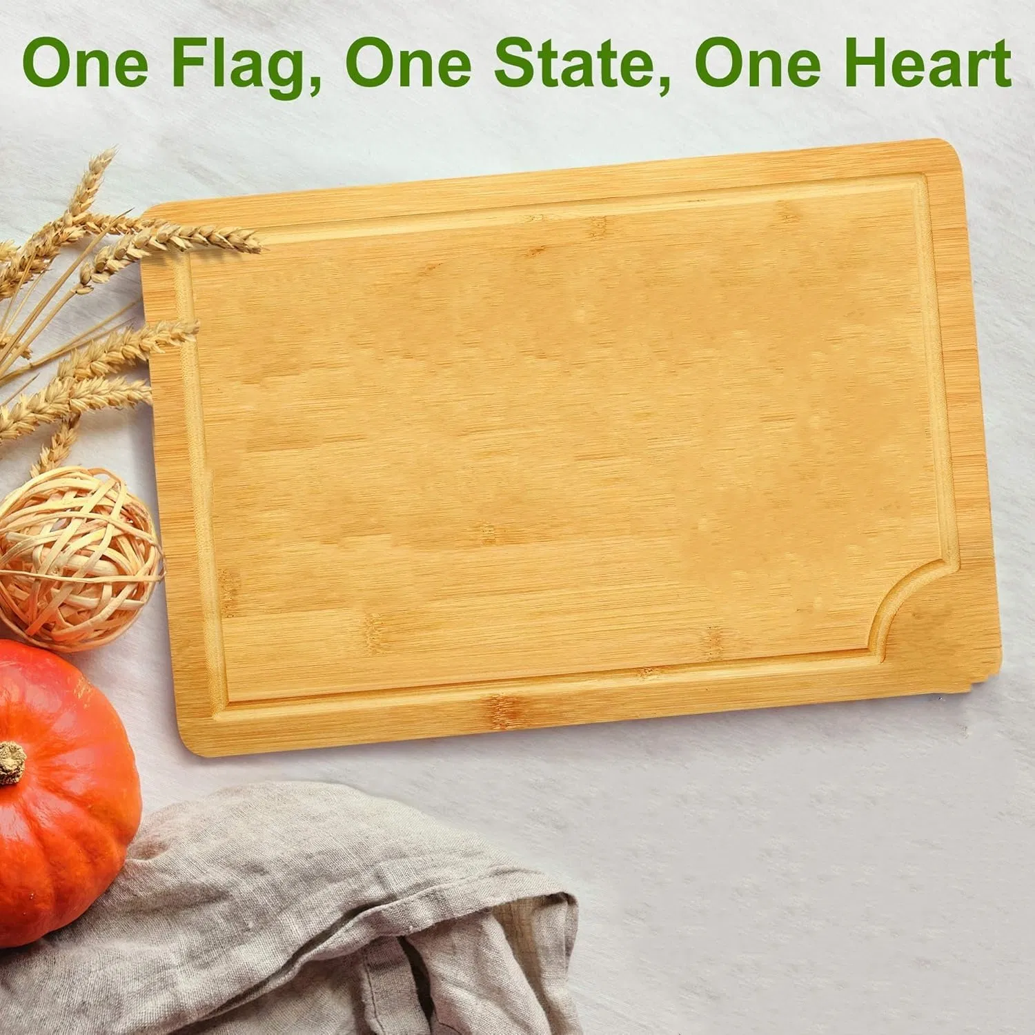 Bamboo State Cutting Board for Kitchen – New Jersey Cheese Board, Charcuterie Platter &amp; Serving Tray