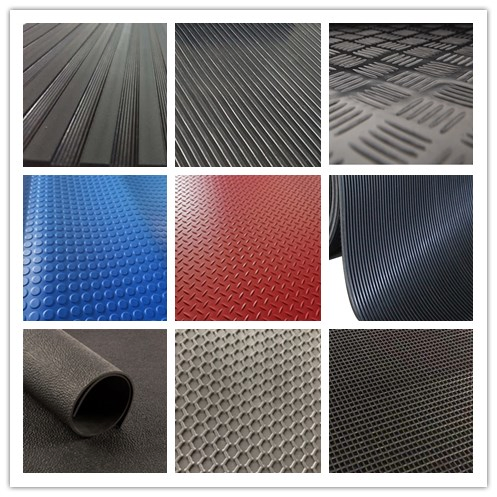 Custom Anti-Slip American Ribbed Rubber Sheets Flooring Mats with Cutting Service for Industrial Workplace