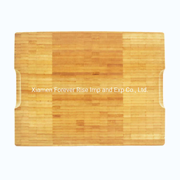 Natural and Durable End Grain Solid Bamboo Board Cutting with Juice Groove