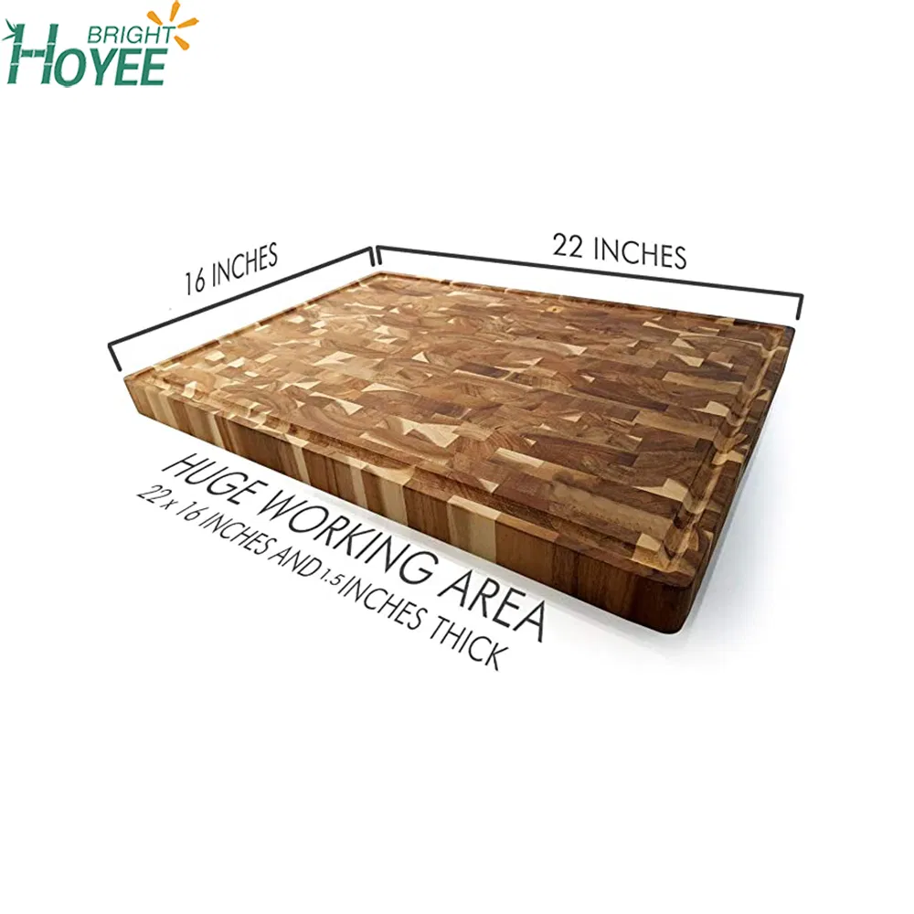 Super Extra Large Acacia - Unique Design with Big Juice Collecting Groove! The Last Chopping Board - Huge Working Area