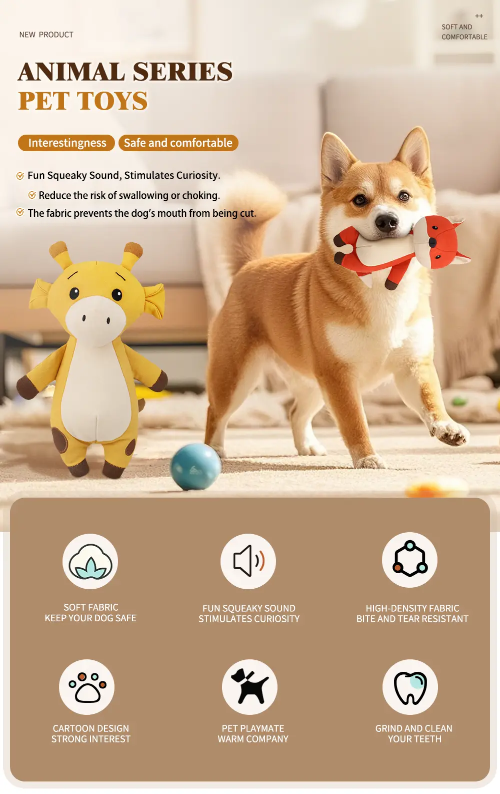 Fox, Deer, And Pig Plush Toys (4)