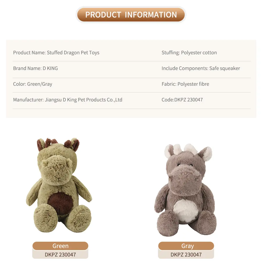 Stuffed Dragon Pet Toy - View 3