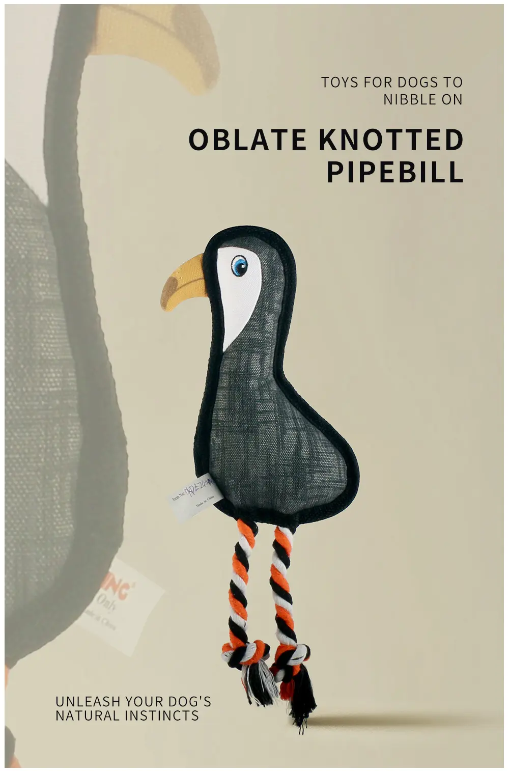 Oblate Knotted Pipebill Dog Toy View 1