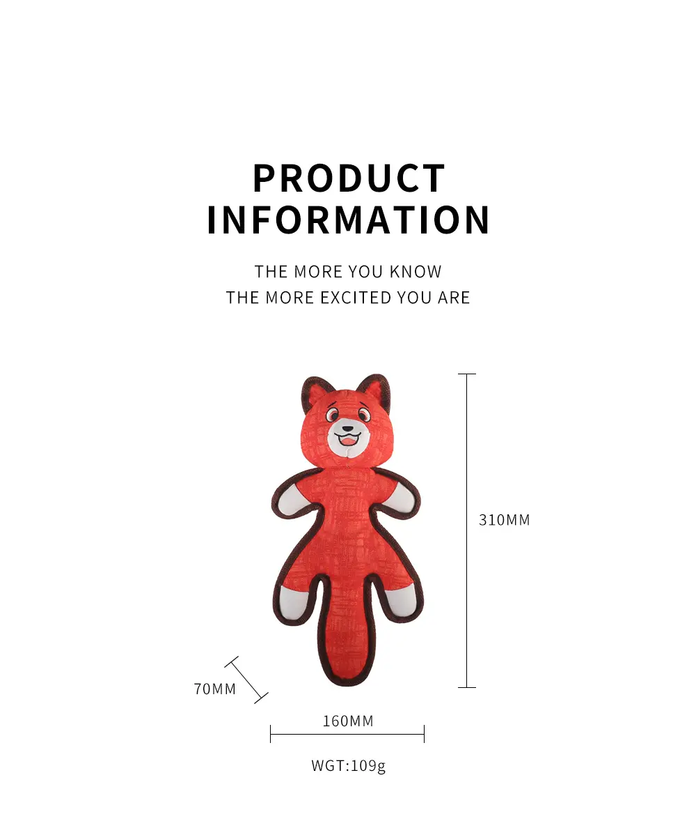 Oblate Body Fox Dog Toy View 2