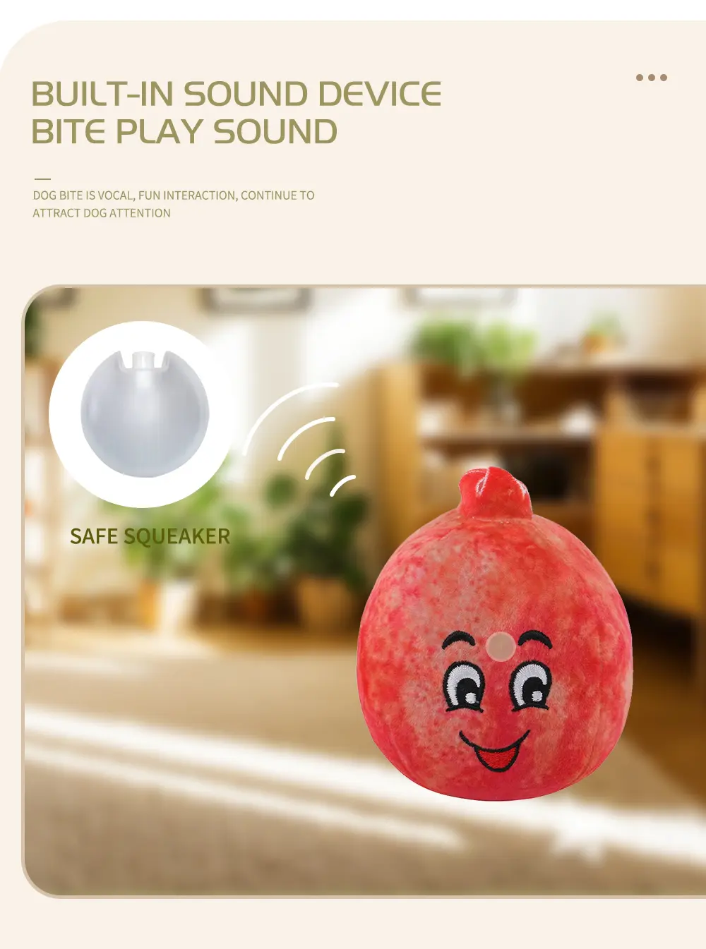 Dog Interactive Plush Toy - Avocado Model Detail 2