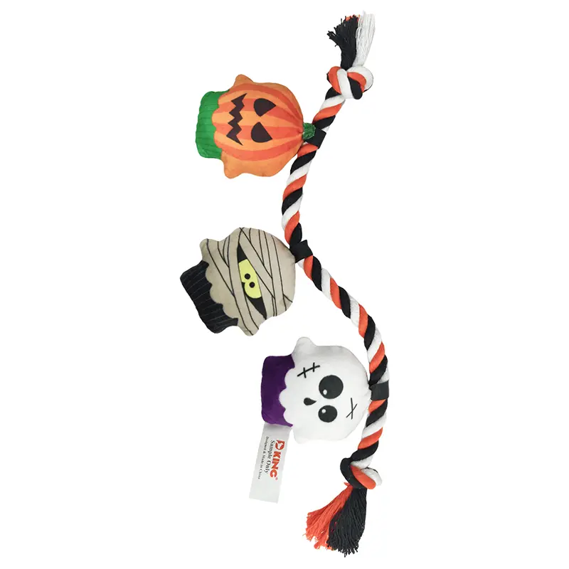 OEM Halloween special rope plush dog toy, soft texture, durable and interactive: Halloween Cupcakes 3 In 1，Halloween Eyes 3 In 1，Halloween Terrors 3 In 1 Supplier, Factory