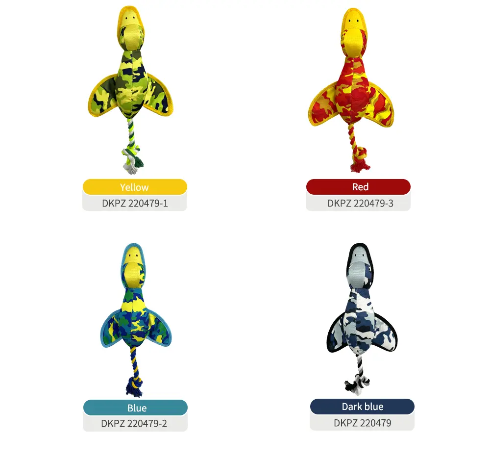 Rope Camouflage Flying Duck, Plush Pet Toy (11)