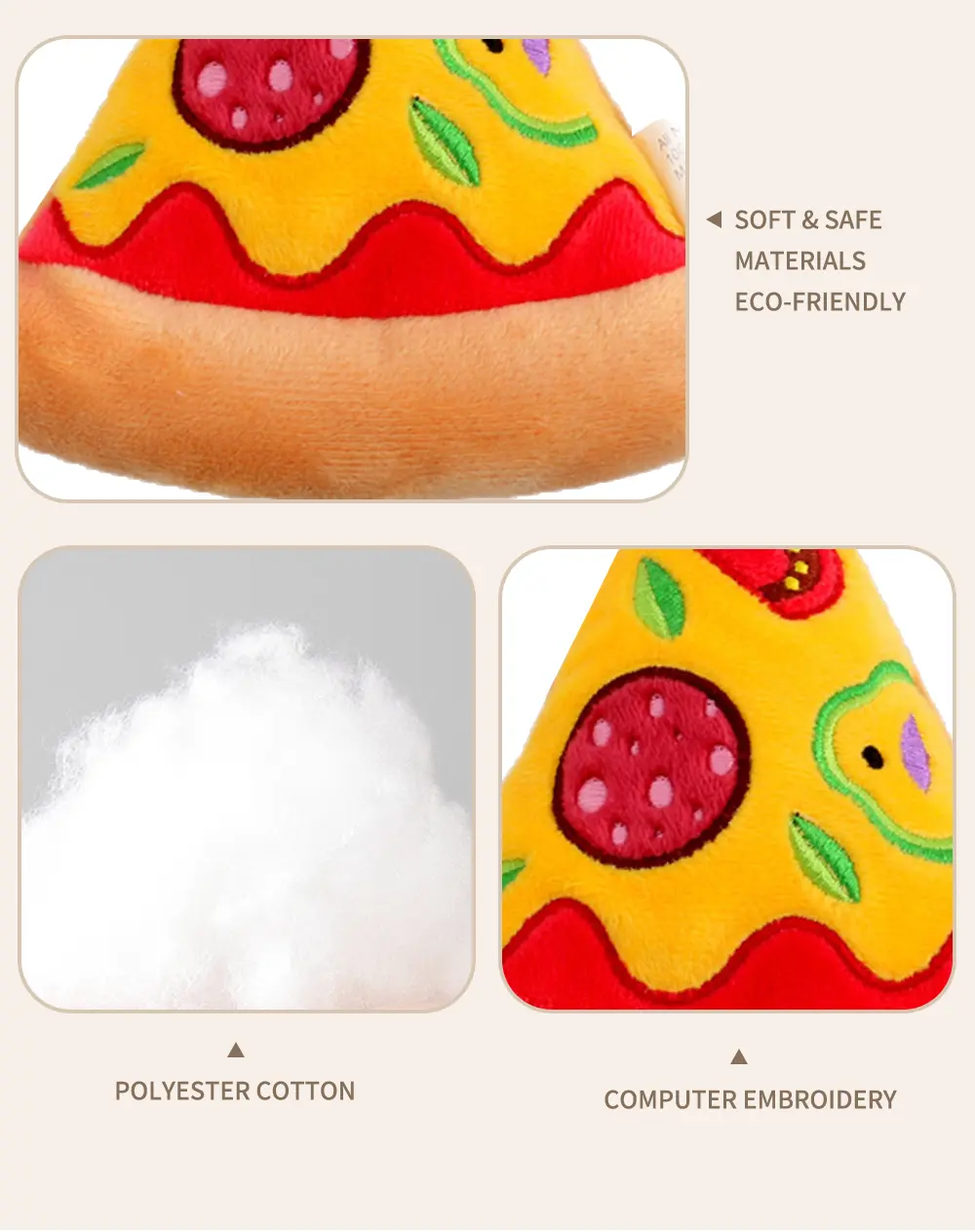 Plush toy pizza design