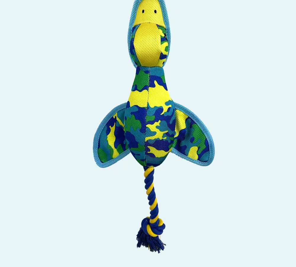 Rope Camouflage Flying Duck, Plush Pet Toy (16)
