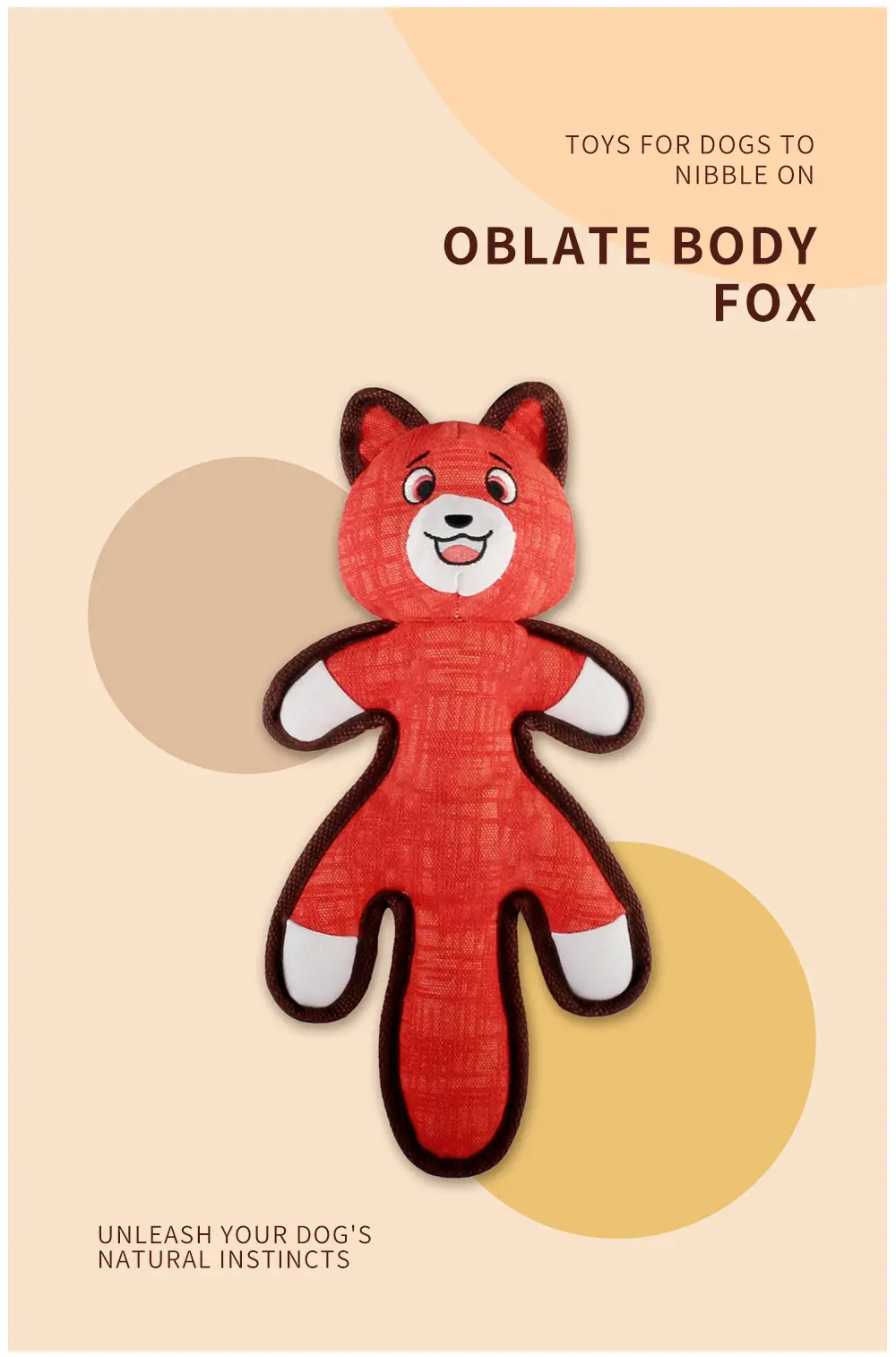 Oblate Body Fox Dog Toy View 1