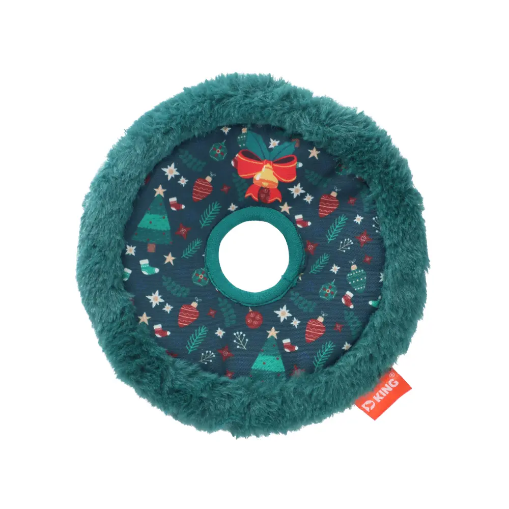 OEM A Christmas Wreath-Inspired Doggy Plush Toy, Adorned With Festive Decorations, Brings Joy And Warmth, Evoking The Holiday Spirit And Your Dog's Cuteness. Manufacturer, Manufacturers
