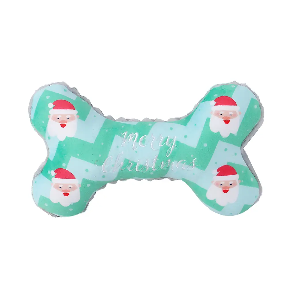 Custom Blue & Green Bone-shaped Plush Toy: A Delightful Companion for Pets Manufacturer, Manufacturers