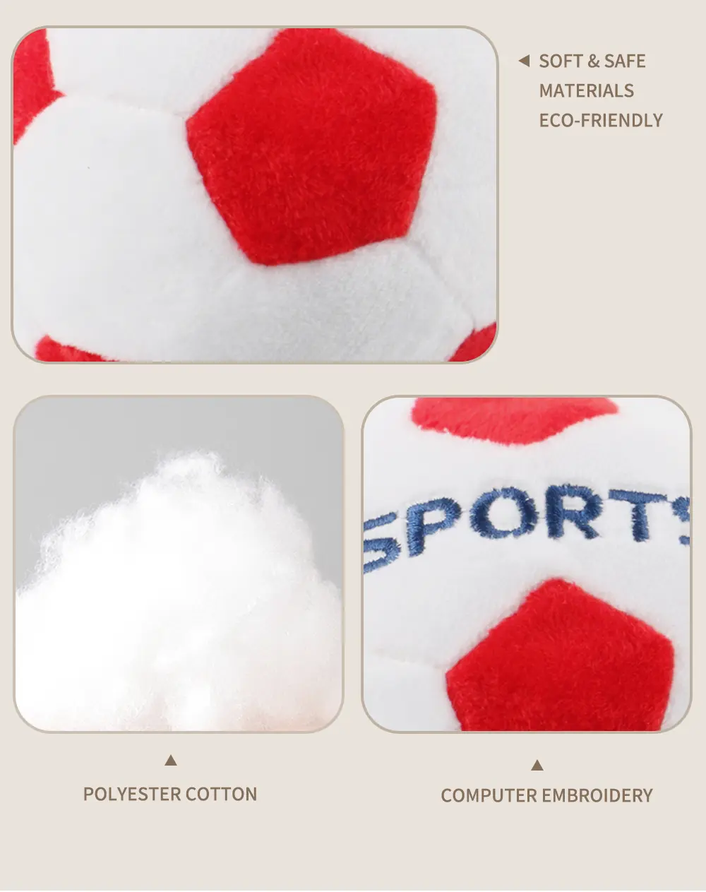 Football series pet toy detail 3
