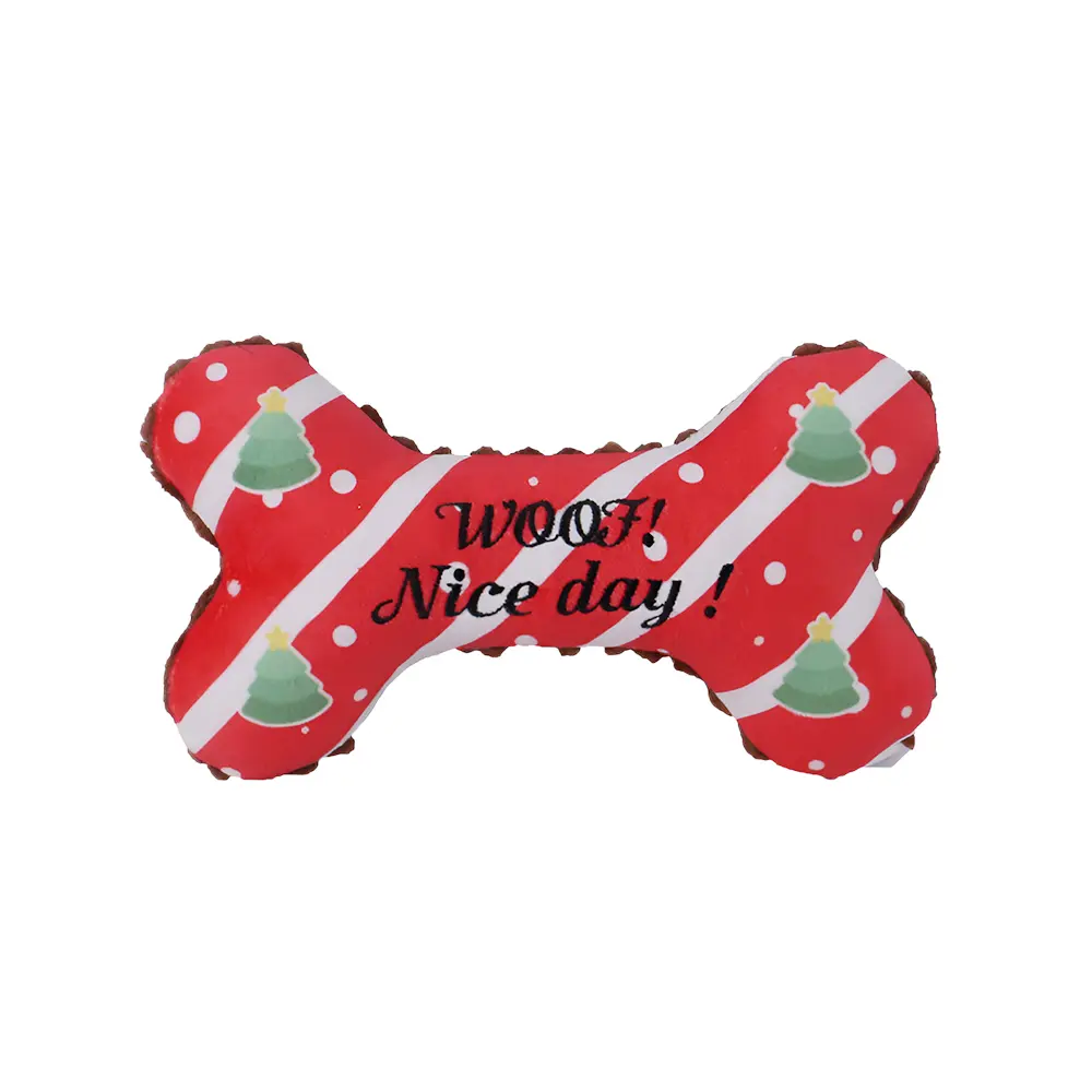 OEM Striped Christmas Tree Bone Pet Chewing and Interactive Plush Toy Manufacturer, Manufacturers