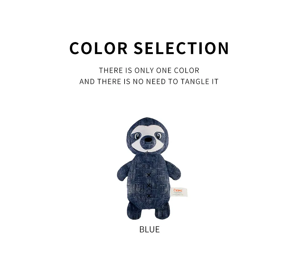 Classic Animal Shape Sturdy Dog Toy Sloth Packaging