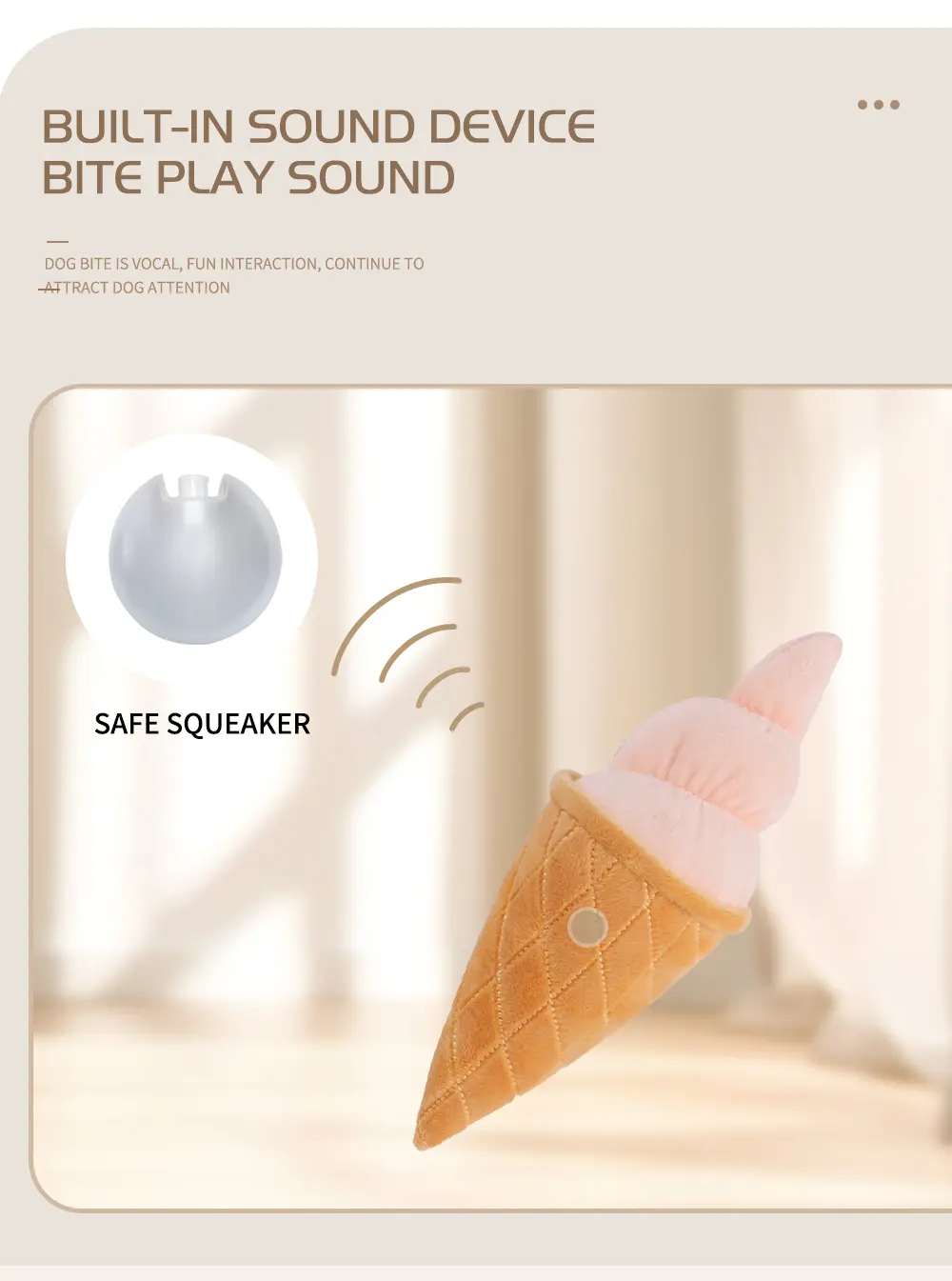 Ice Cream Cone Pet Toy 2