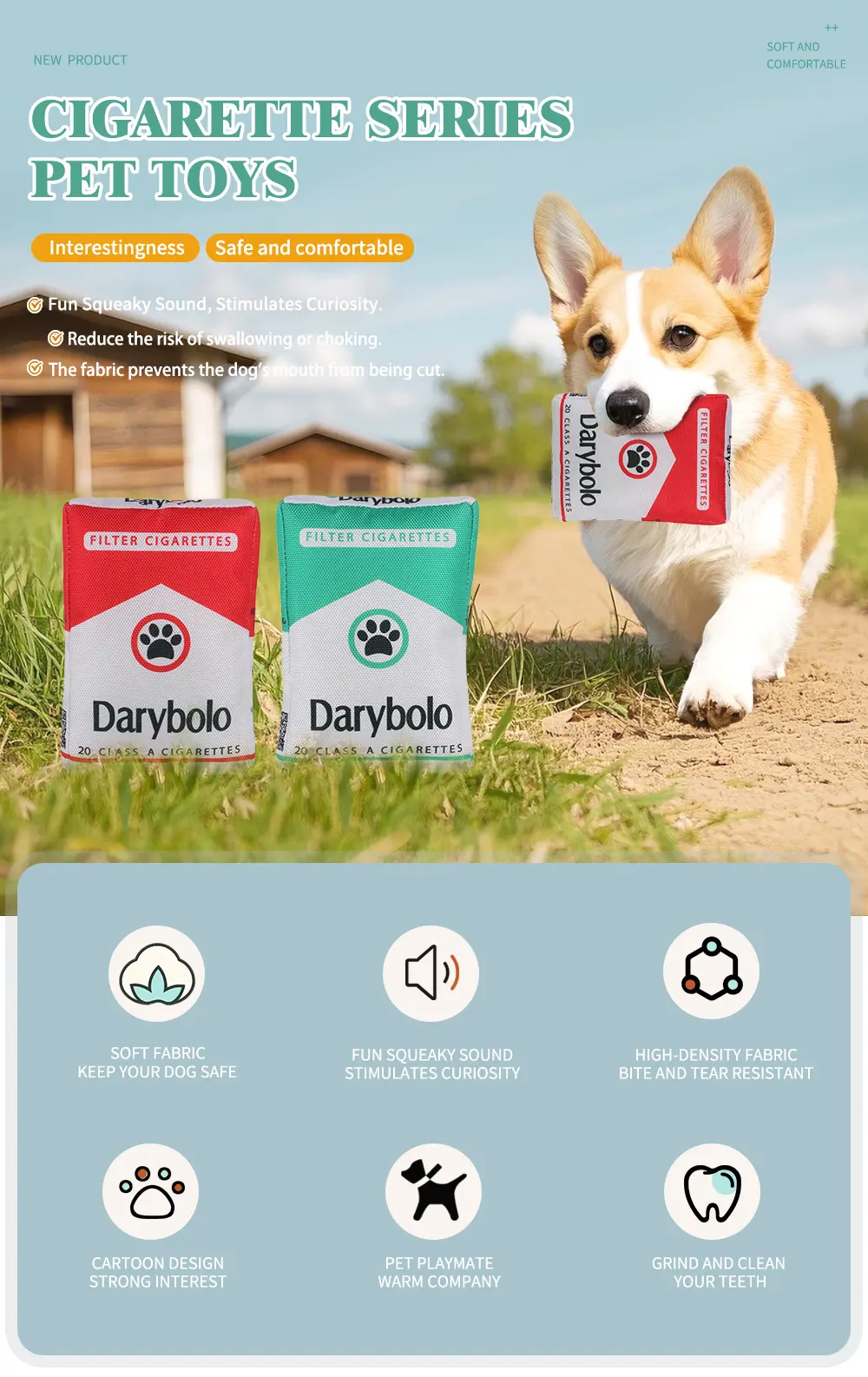 Cigarette Series Pet Toy - Red Style Front View