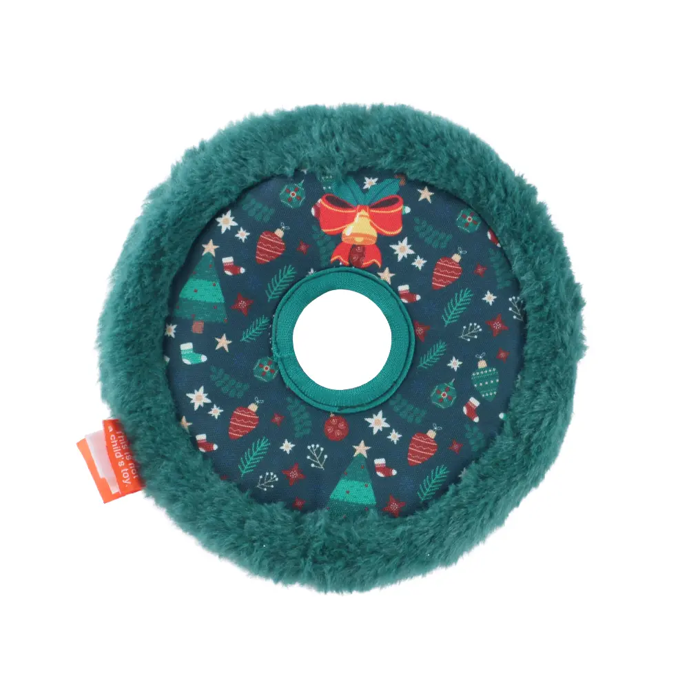 OEM A Christmas Wreath-Inspired Doggy Plush Toy, Adorned With Festive Decorations, Brings Joy And Warmth, Evoking The Holiday Spirit And Your Dog's Cuteness. Manufacturer, Manufacturers