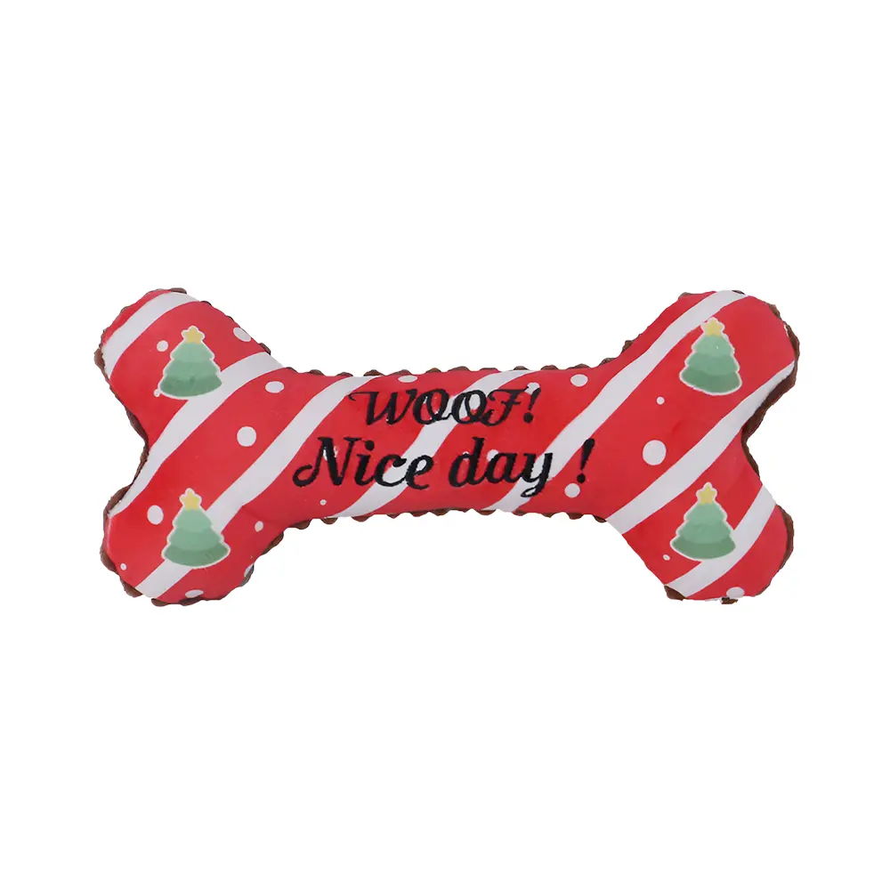 OEM Striped Christmas Tree Bone Pet Chewing and Interactive Plush Toy Manufacturer, Manufacturers