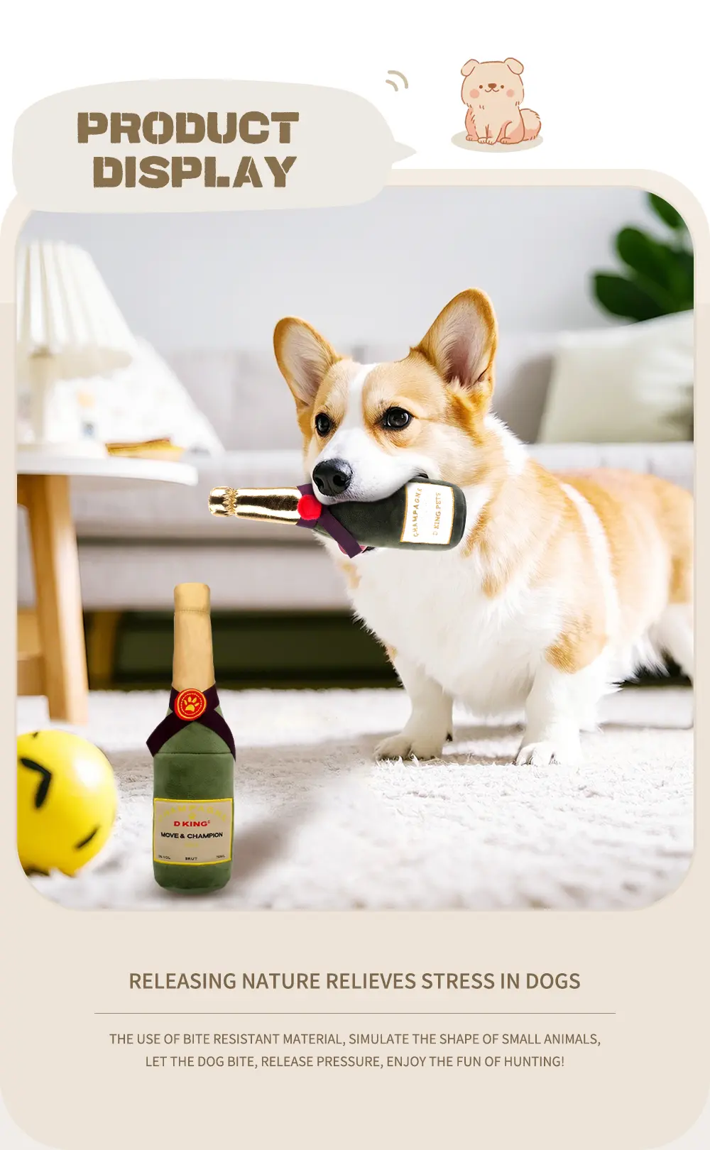 Champagne Pet Toy Highlight 7