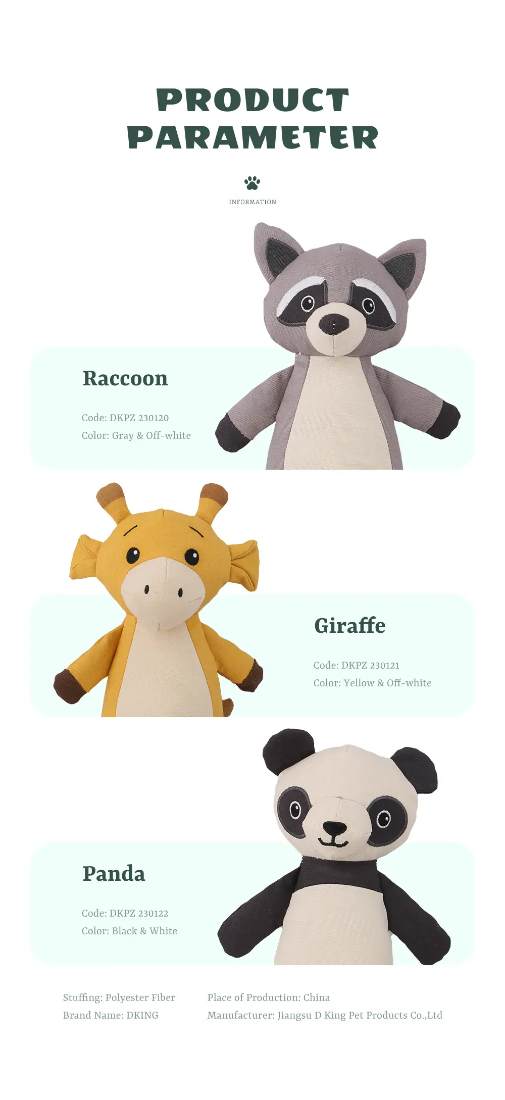 Plush Doggy Toy Panda