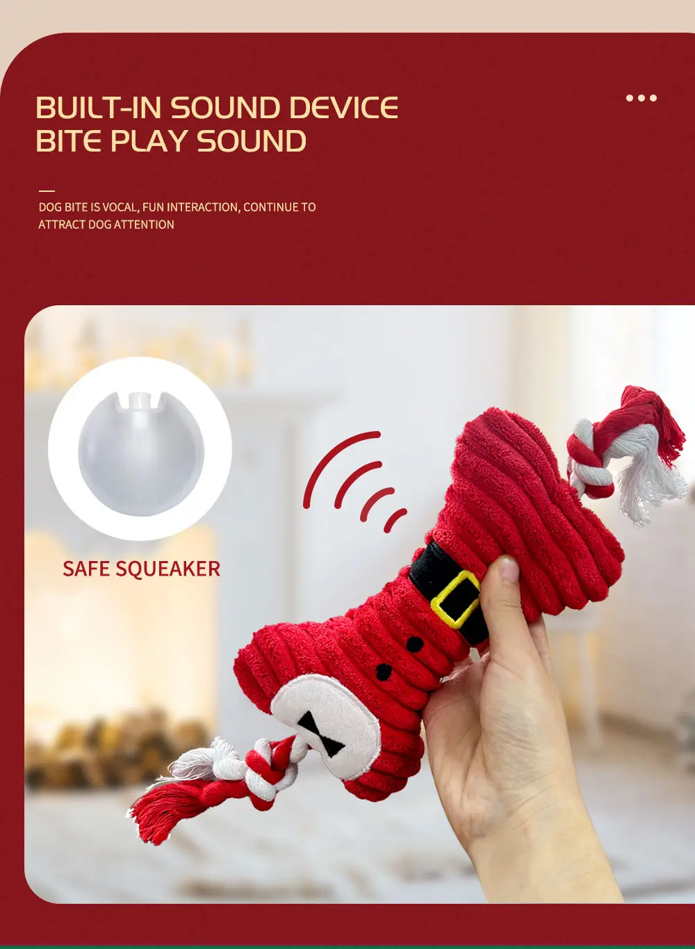 Squeaky Bone Plush Toy 2