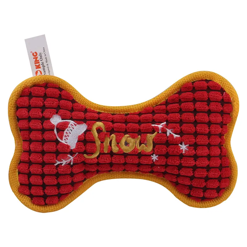 Custom Christmas Collection of Ssqueaky Plush Toys Interlaced Red Bone ,Interlaced Brown Bone, Interlaced Green Bone,Bounded Red Bone, Plush White Bone Supplier, Factory