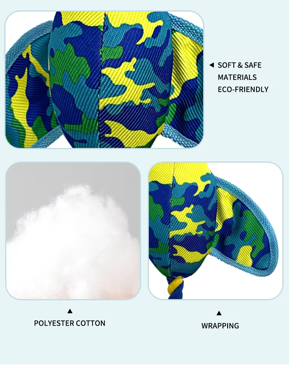 Rope Camouflage Flying Duck, Plush Pet Toy (9)