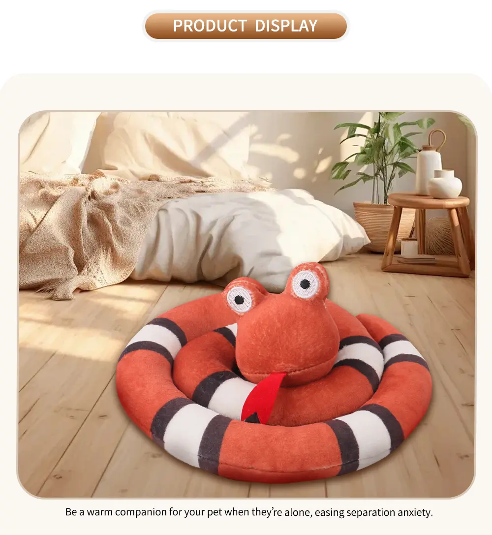 Snake-Shaped Plush Toy Detail 5