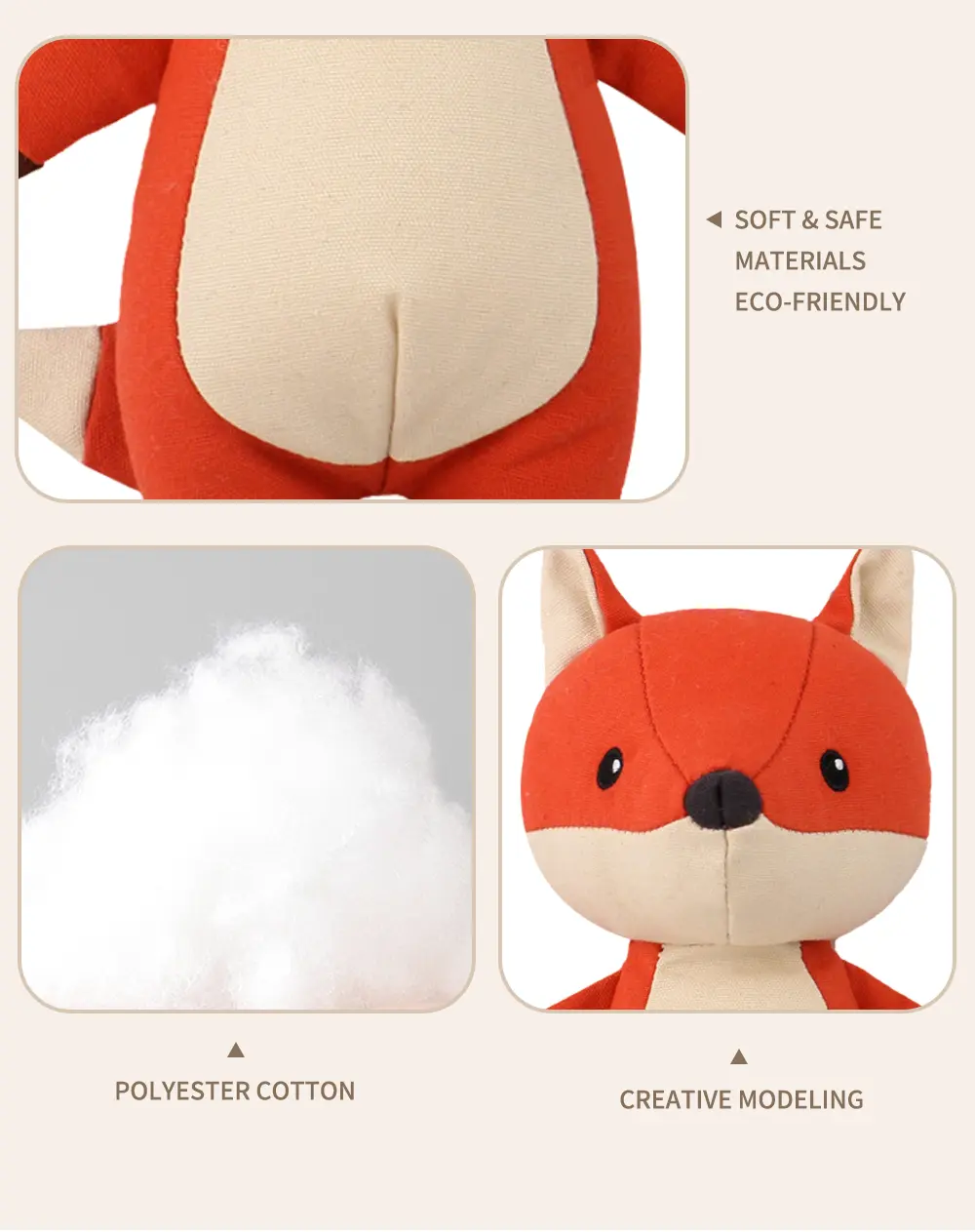 Fox, Deer, And Pig Plush Toys (6)