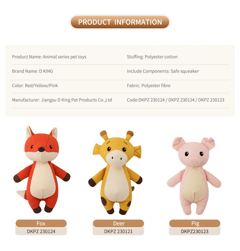 Fox, Deer, And Pig Plush Toys (7)