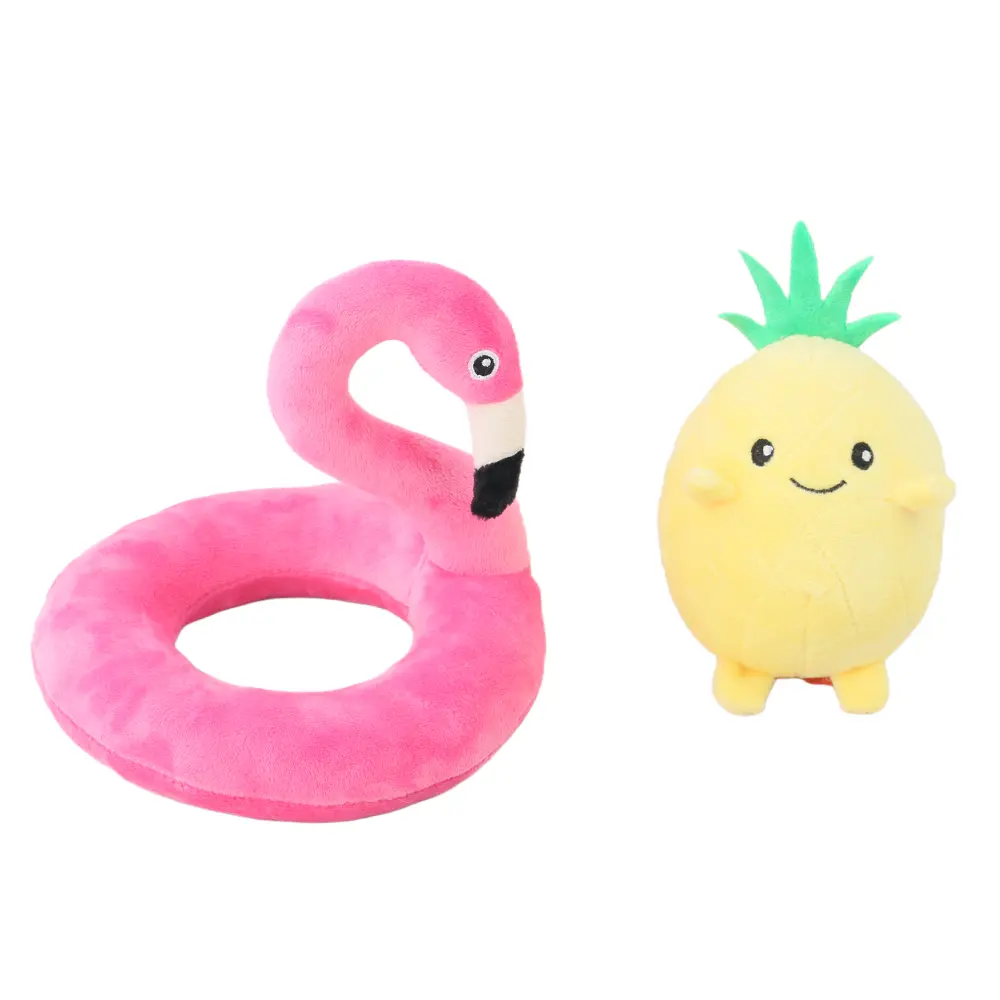 Wholesale A cute and fun pet plush toy. The pineapple in the flamingo swimming ring is really eye-catching Manufacturers, Factories