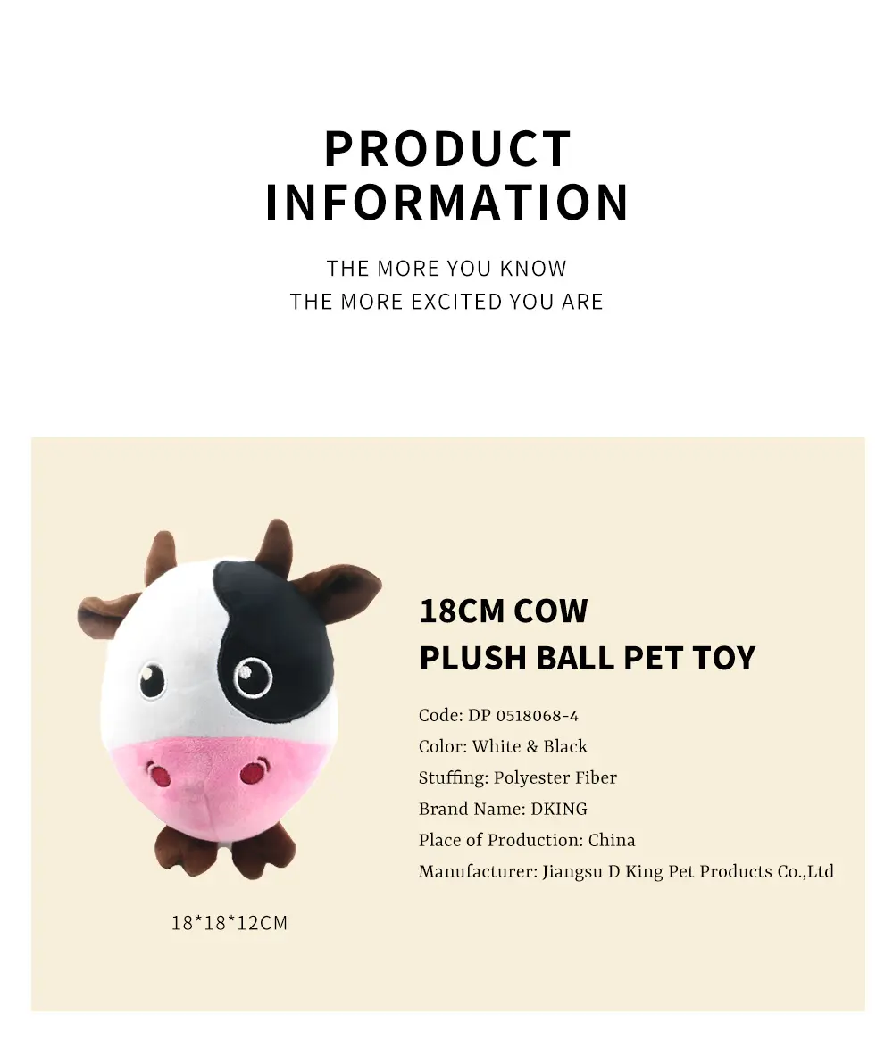 Cow plush toy view 3