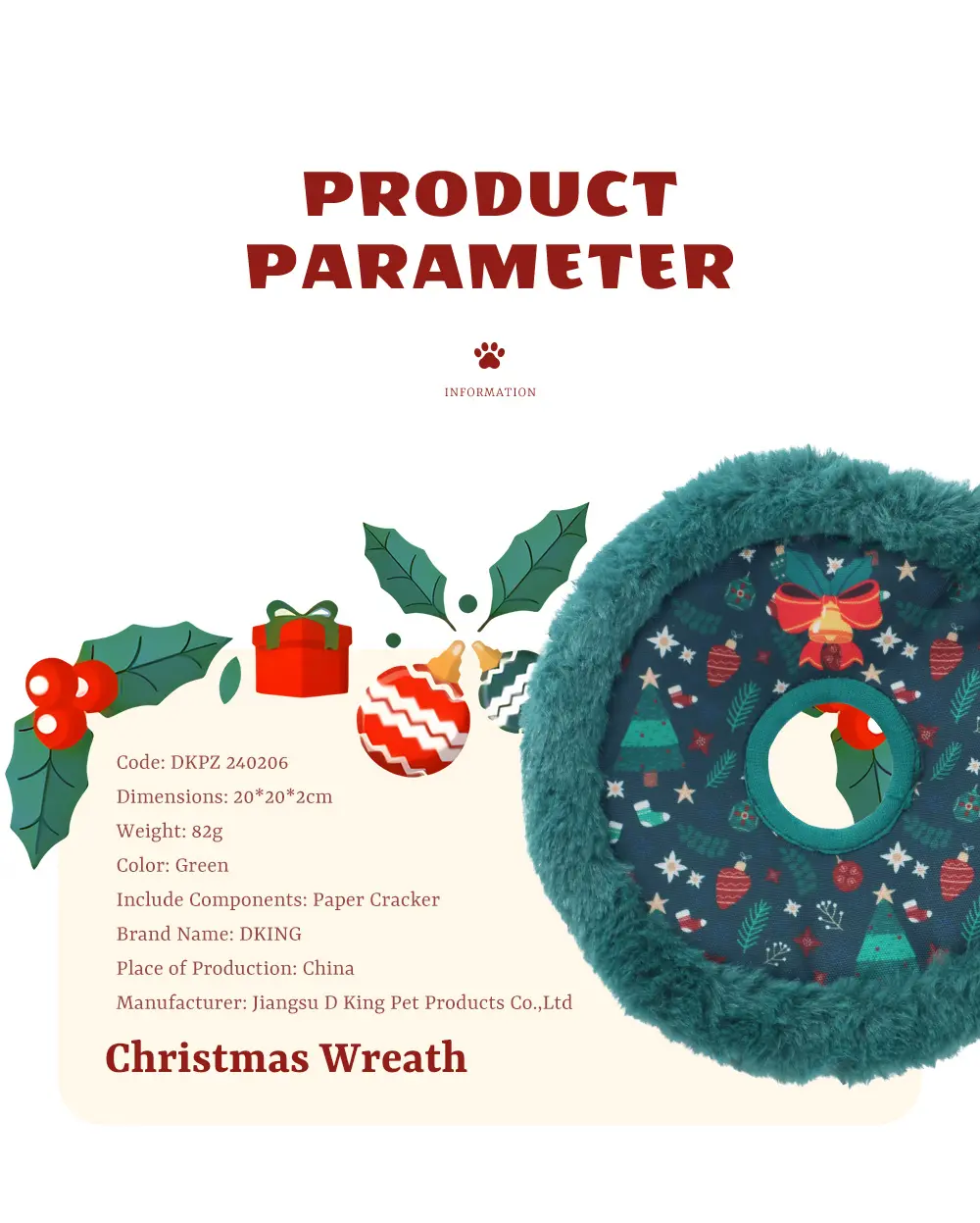 Holiday Spirit Dog Toy